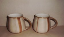 2 x Denby  Striped Mugs. MINT