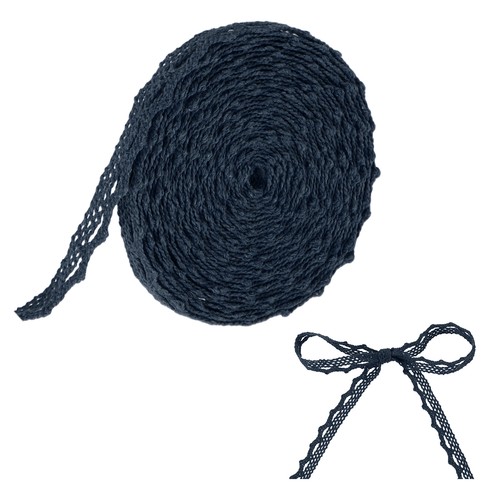 Yards navy blue lace trim - blue,