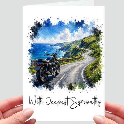 Motorbike sympathy card - motorbike,