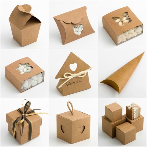 Rustic kraft favour boxes - rustic,