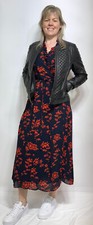 LK Bennett L/Slv Odetta Occassion Wrap Dress Print Ruffle Trim Neck&Cuff RRP£359