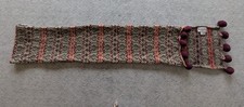Brora pure scottish cashmere fairisle pom pom 150cm long narrow scarf