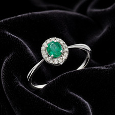 Real Emerald And Diamond Ring