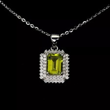 Silver Pendant Green Peridot