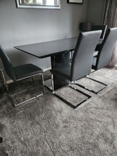 Grey Gloss Extendable Dining