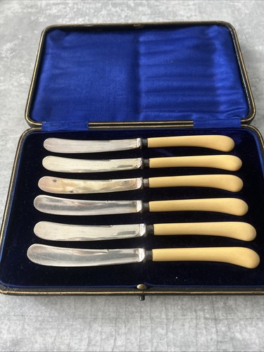 Vintage cased butter knives - vintage,