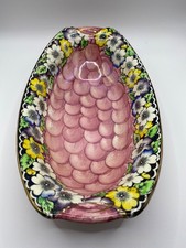 Maling dark Pansy oval bowl 1930s