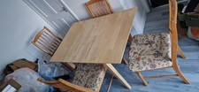 Square Dining Table + 4 Chairs Extending Wooden Kitchen Table Furniture