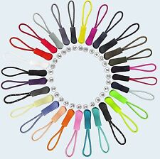 JR Zip puller tagging cord 5, 10, 20, 40 PACK + 45 DIFF. COLOURS IN STOCK (UK)