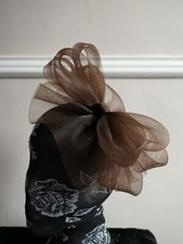 brown crin fascinator headband