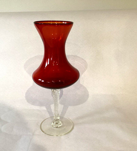 Large red glass ornamental - red,