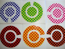 New check bowls stickers - new,