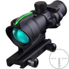 New ACOG 4X32 Scope Red/ Green Fiber Sights Illuminated Riflescope w/20mm Rail