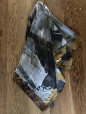 STUNNING “ BARBIERI”100% SILK SQUARE SCARF WITH ROLLED EDGES..AUTUMNAL COLOURS