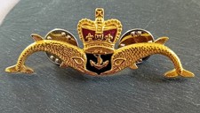 Royal Navy Submariners Large Dolphins Lapel Pin Badge