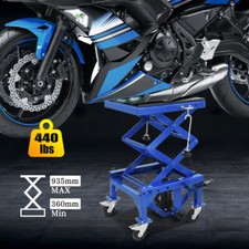 Hydraulic Scissor 440 lbs Motorcycle Lift With 4 Wheel Motorbike ATV Jack Stand