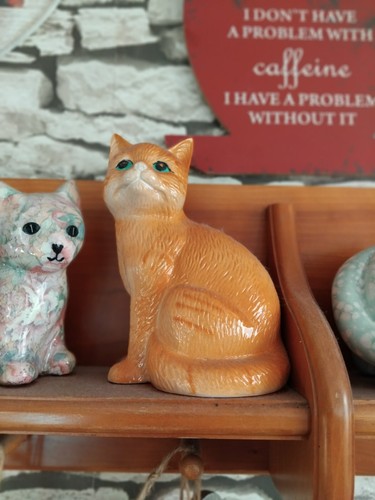 Sitting ginger cat ornament - sitting,