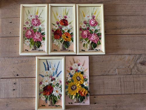 Vintage impasto floral oil - impasto,