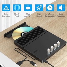 7in1 External Disk Drive USB 3.0 Type-C Portable Disk Drive Player Burner Reader
