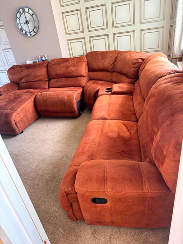 Dfs brown suede corner - dfs,
