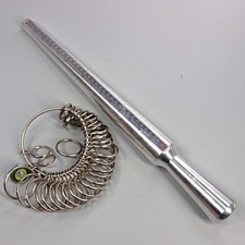 *NO UK ABC SIZES* Asia US Euro Scales Ring Sizer Mandrel Stick + HK Finger Gauge