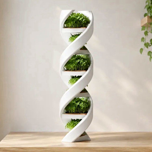 White spiral vertical - white, tiered