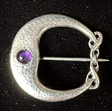 Rare Celtic Arts & Crafts Silver & Amethyst Brooch Cymric Archibald Knox 1903