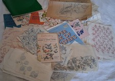 HUGE JOB LOT VINTAGE EMBROIDERY TRANSFERS  CRINOLINE LADIES NORMAN HARTNELL