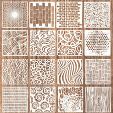 16 Pcs Reusable Craft Stencils