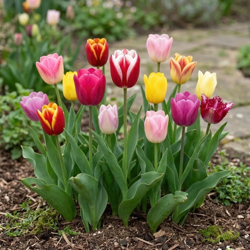 Triumph mixed tulip bulbs - mixed,