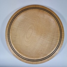 David A. Wardingley Signed Turned Sycamore Wood Charger Bowl 37.2cm