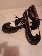 dr martin black and white brogues shoes rocking rockabilly punk emo Northern sou