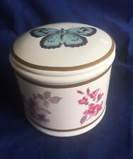 Pretty White Ceramic Trinket Box - Flora & Fauna Pattern by Dunelm