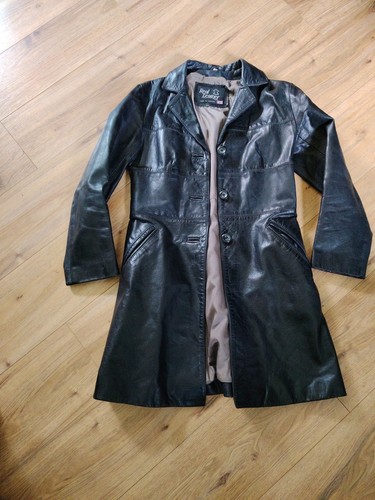 Vintage black leather ladies - black,