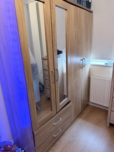 Oak effect wardrobe with - wardrobe,