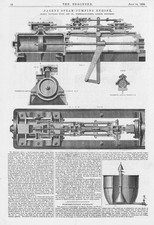 HAYWARD TYLER & CO Patent Steam Pumping Engine Antique Engineering Print 1876