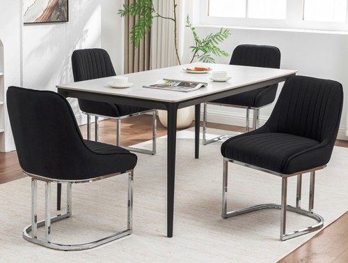 Set black velvet - 4, dining