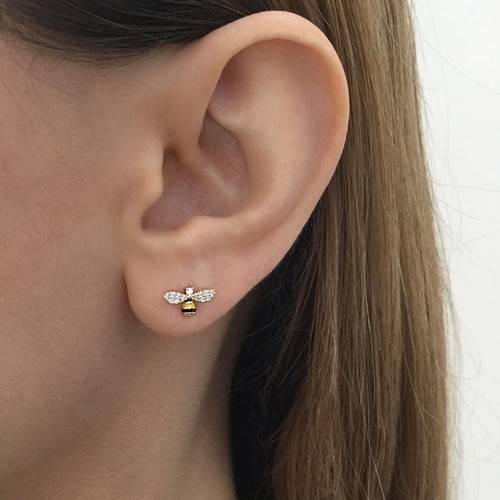 Bee stud earrings - ,, sterling
