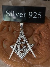 Silver Masonic Pendant And Silver Necklace