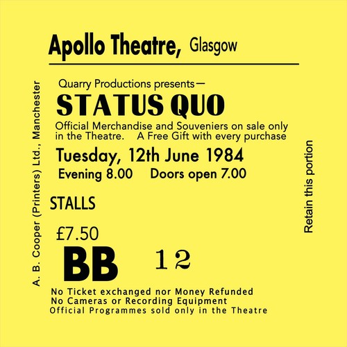 Glasgow apollo replica ticket - replica,