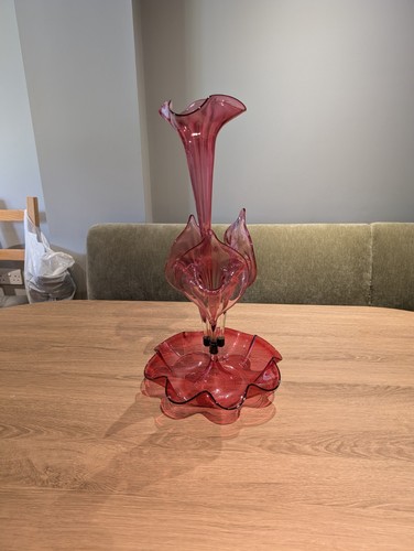 Vintage epergne pink - vintage,