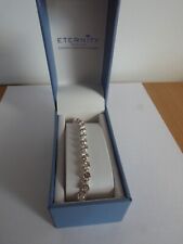 ETERNITY GENUINE SWAROVSKI CRYSTAL SILVER COLOURED DIAMANTE TENNIS BRACELET