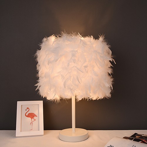 White fluffy feather table - feather,