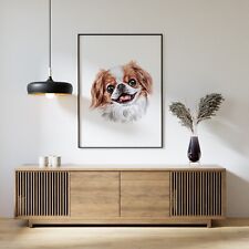 Japanese Chin Poster Japanese Chin Memorial Print Watercolour Framed Poster