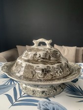 Antique Bridgeness Brownware Tableware Set • Scenic Pattern • c. 1766