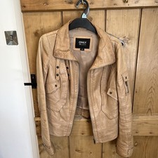 Only Pig Leather Jacket Brown Colour Size 10