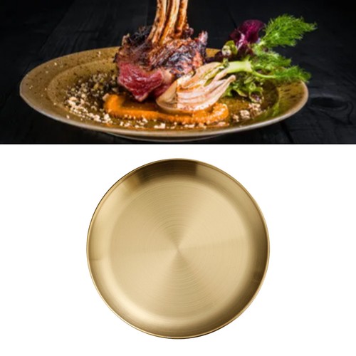 Stainless steel plate - ­stainless, golden