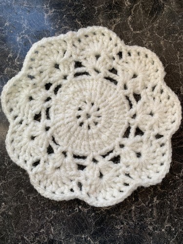 White vintage hand crochet - white,