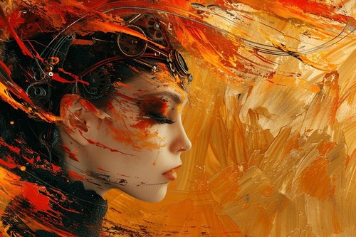 Steampunk fairy canvas picture - fairy,