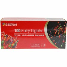 The Christmas Workshop  100 Fairy Lights( OLD SCHOOL LIGHT PUSH IN BULB NOT LED)
